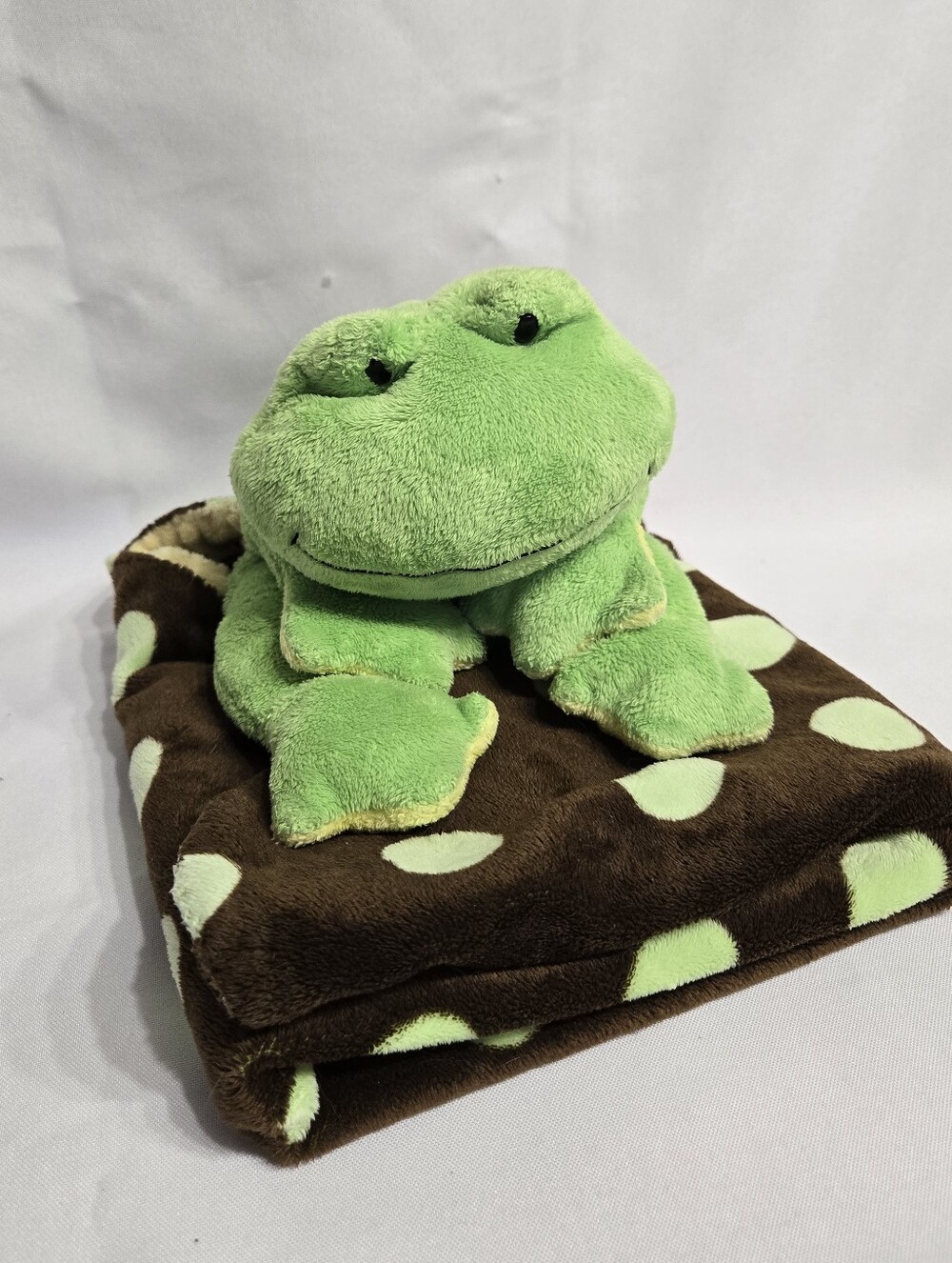 Ty Beanie Babies Ponds the Frog Baby Blankie Lovey Great Condition